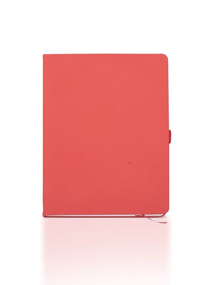 A5 Red PU Notebook with Pen Holder – 100 Sheets, 70gsm Ruled Paper – Custom Logo Ready